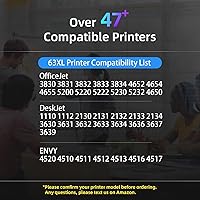 Vista 2 de 63XL - Cartuchos de tinta negros de repuesto para HP 63 63 XL para impresora HP OfficeJet 3830 5255 Envy 4520 4512 DeskJet 1112 3630 3632 2132