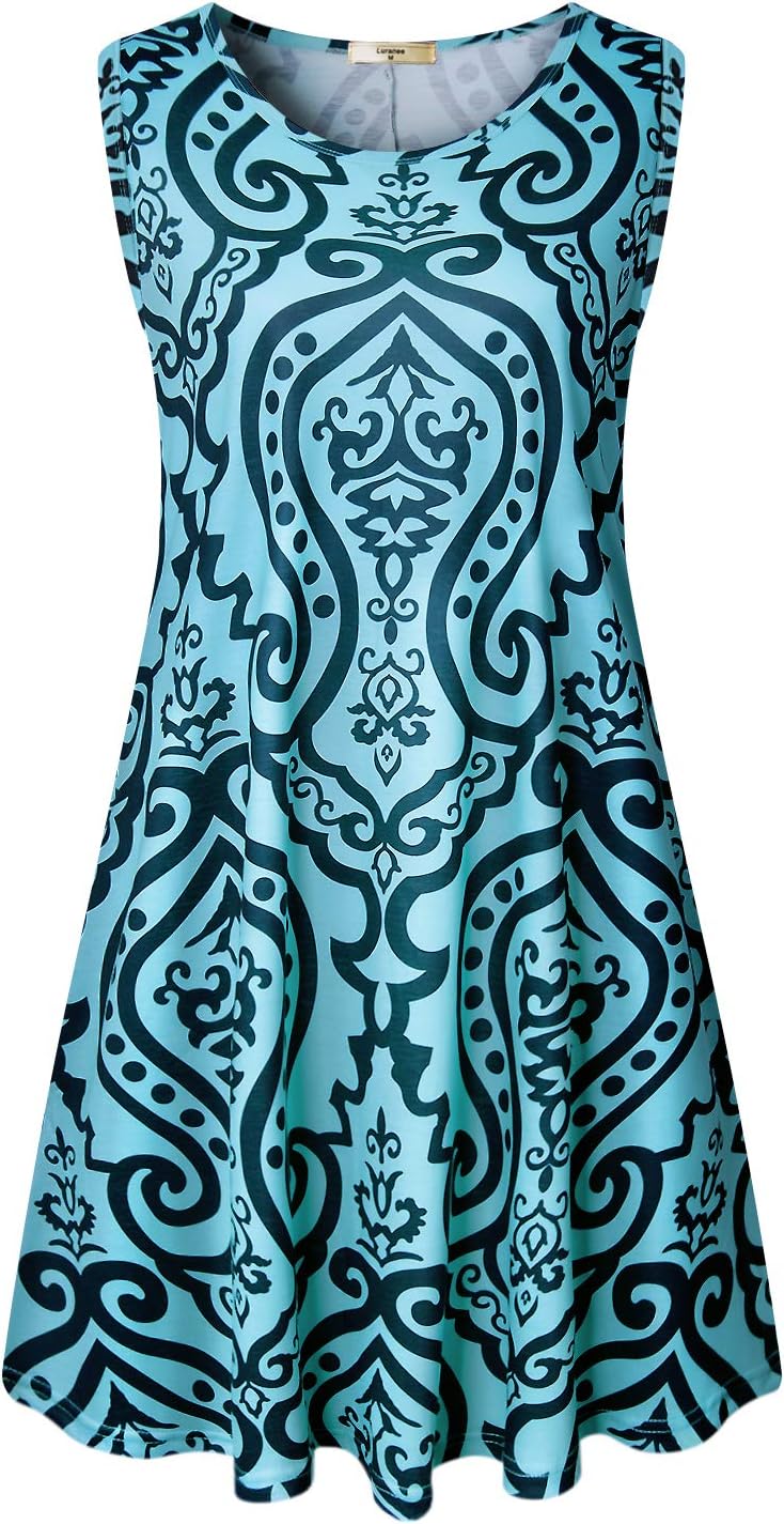 Tanst Sky Summer Dresses for Women 2025 Casual Sleeveless Sundresses Tank Dress Mini Loose Beach Cover Up with Pockets - Image 2