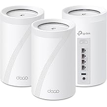 TP-Link Deco BE63 Tri-Band WiFi 7 BE10000 Whole Home Mesh System - 6-Stream 10 Gbps, 4x2.5G Ports Wired Backhaul, 4X Smart Internal Antennas, VPN, MU-MIMO, HomeShield, Free Expert Support (3-Pack)