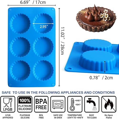 Miniatura 2 de Sidosir 3 moldes para taza de mantequilla de maní, mini sartén de silicona para bombas de grasa de tamaño bocado, molde de silicona para dulces de