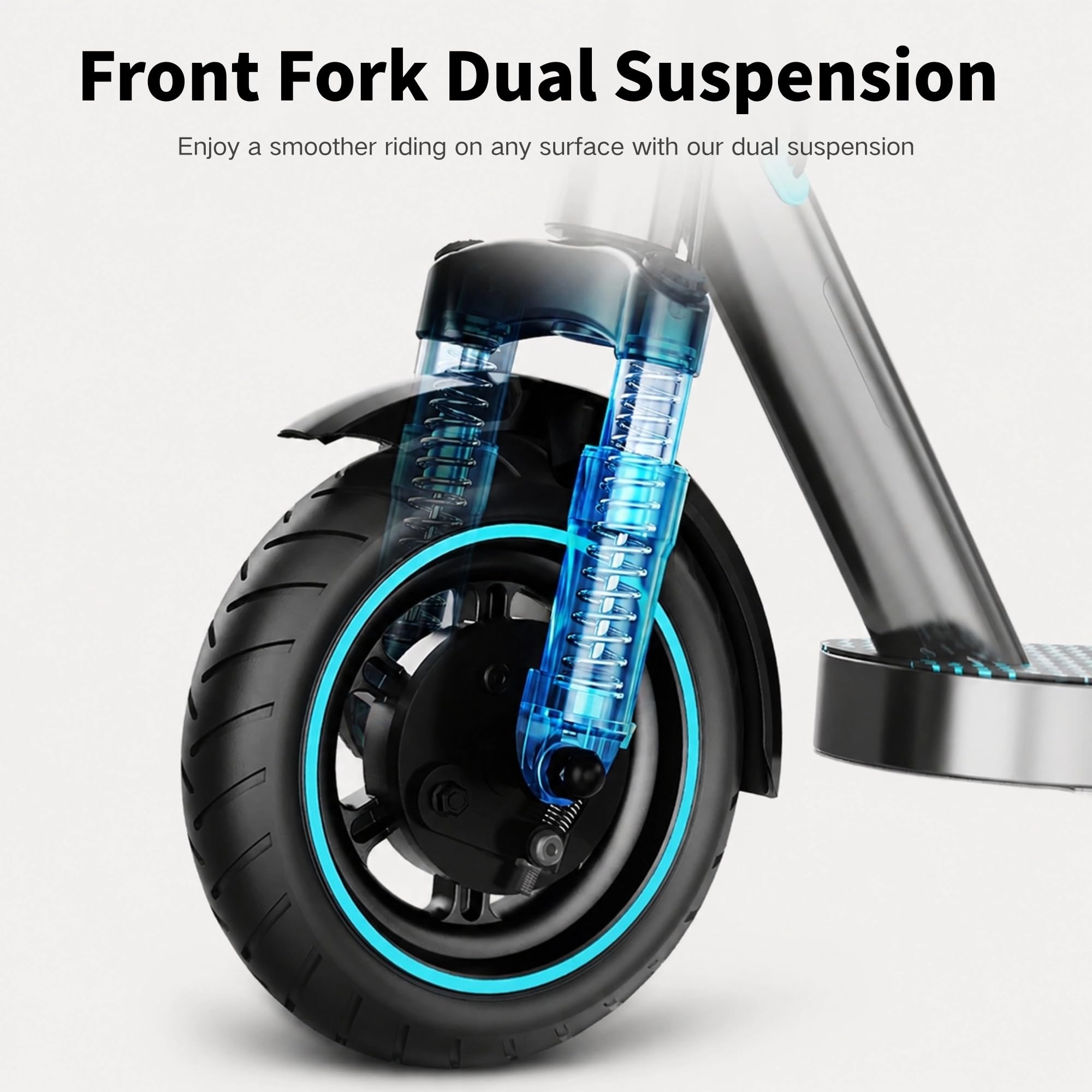 QnQ Trottinette Électriques Adulte Antivol, Moteur 500W/1500W, 8.5'' Pneu Anti-crevaison, Batterie 10.4AH, autonomie de 20 à 35 km, 3 Modes, Maximum 25km/h, Double Frein, Double Amortisseur, APP