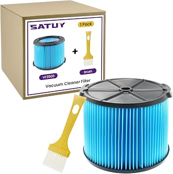 VF3500 Filter for Rid-gid Shop Vacuum, 3 Layer Replacement 3-4.5 Gallon Wet Dry Vac Filter with Cleaning Brush Compatible with WD3050, WD4070, WD4080, WD4522, 4000RV, 4500RV 1 Pack