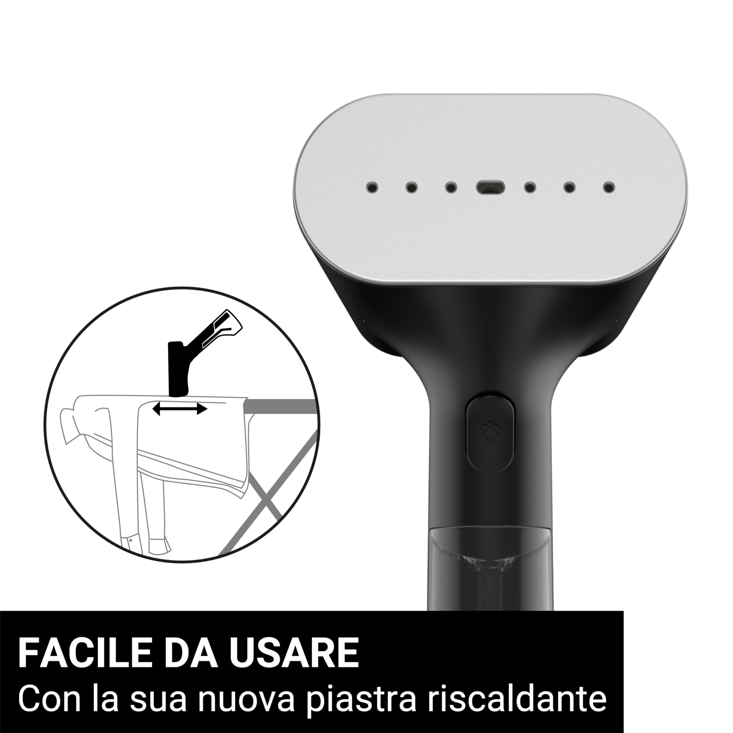 STEAMONE - Steamer Stiratore a vapore 2000 W 28 g/min - Ferro portatile - Capacità 140 ml - Elimina il 99,99% delle impurità - Pronto in 35 secondi - Cavo da 3 m - Formato compatto - EUDTC140BV2