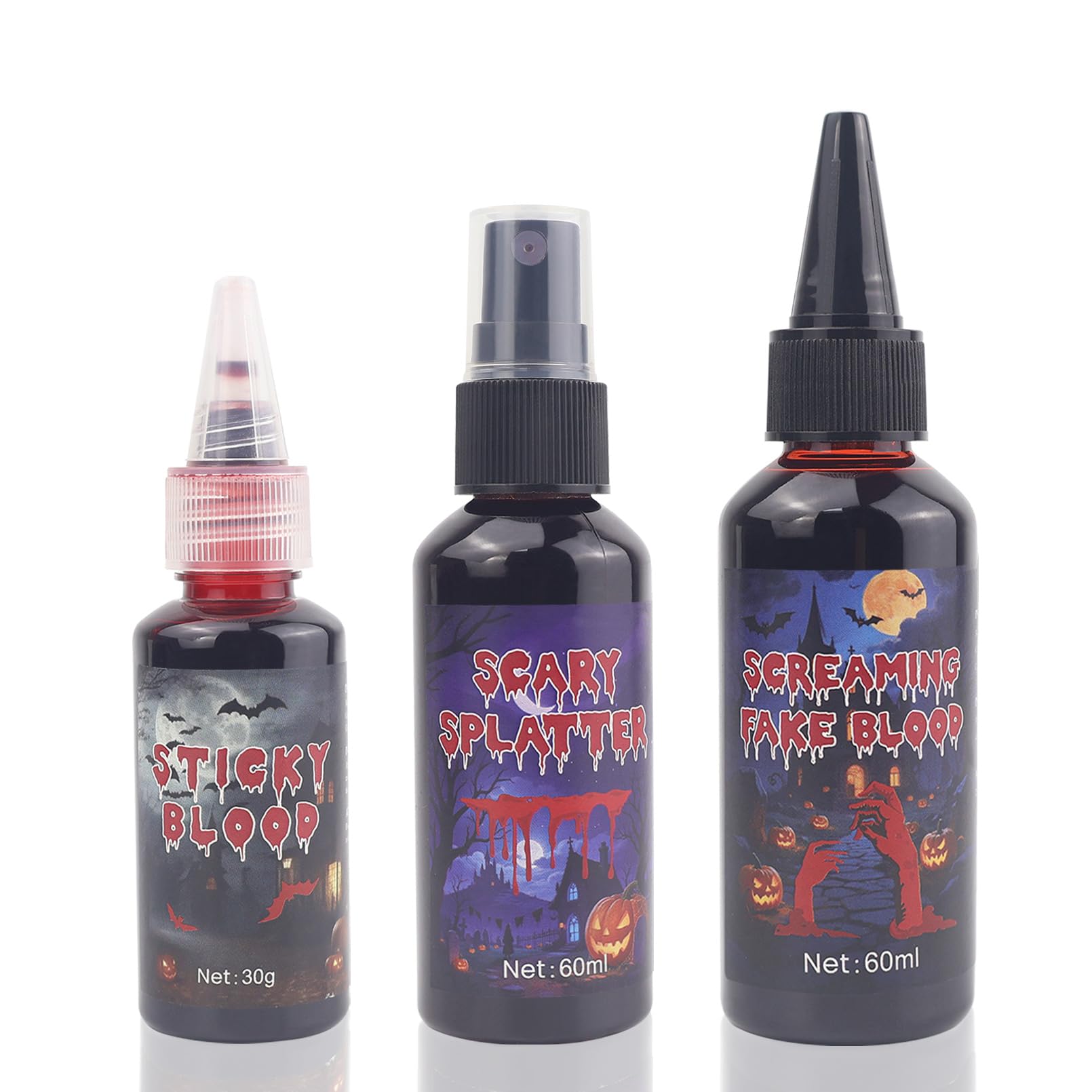 Fake Blood Kit, Dripping Spray & Coagulated Gel for Cosplay Red