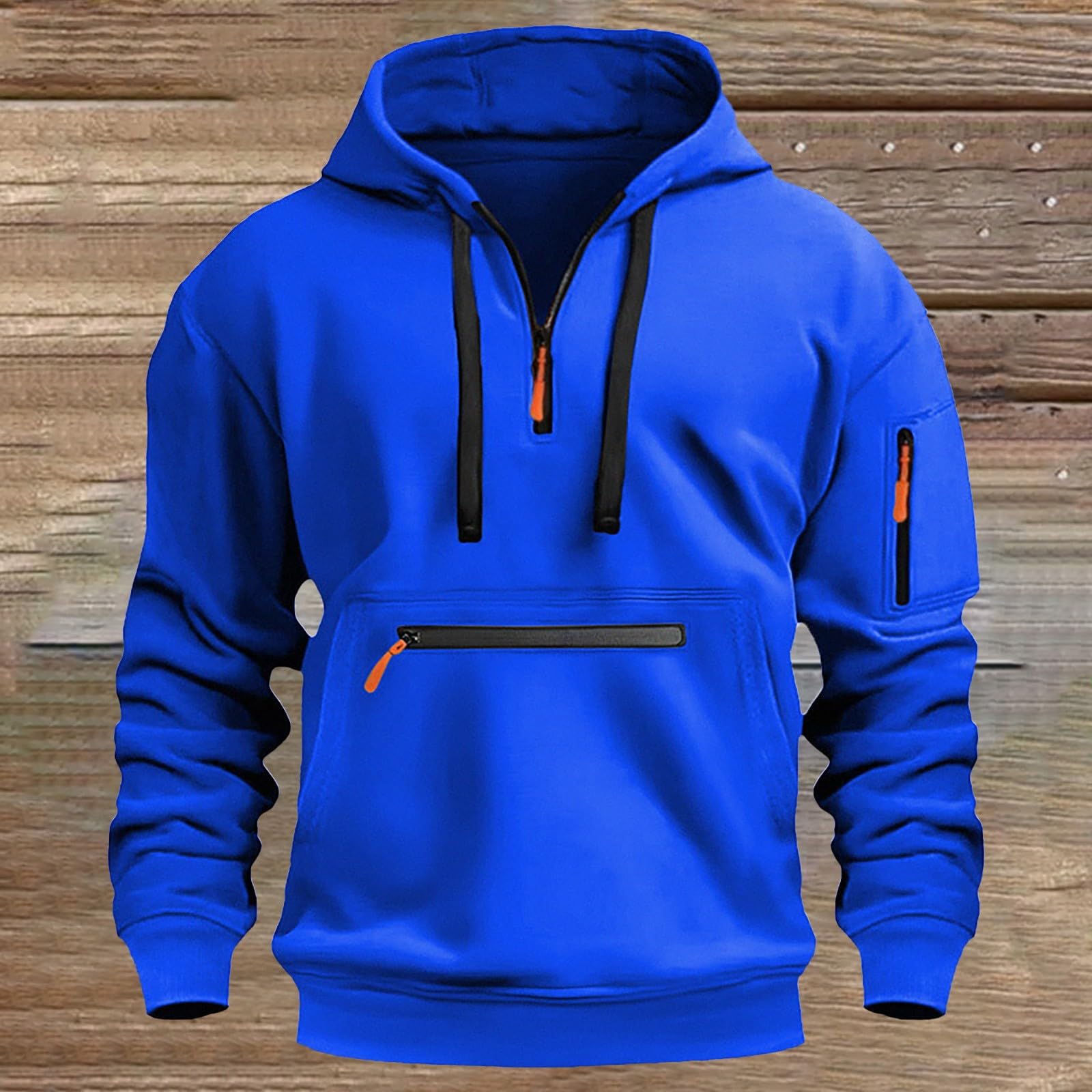 Sudaderas con Capucha Corta Men's Printed Fashionable Casual Sweater Hombre Primavera (Blue, S) Oversize Sudadera Cremallera Camisa Manga Cortavientos Tallas Grandes
