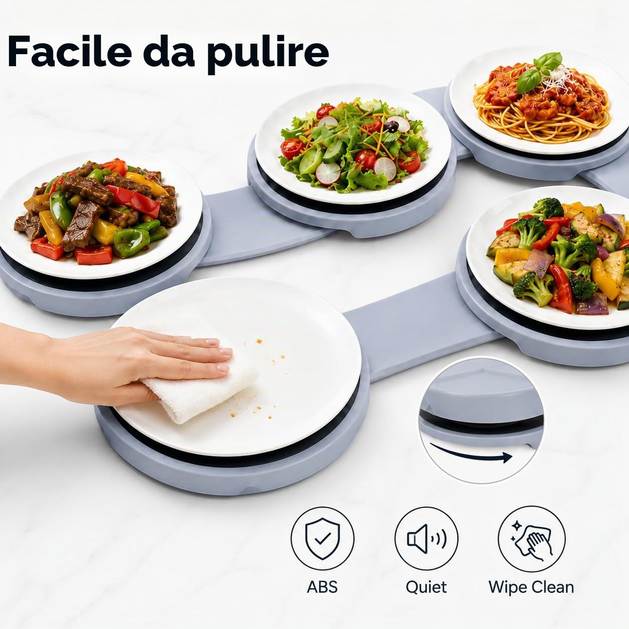 Tavolo Girevole Piatto Da Portata Rotondo Organizzatore Per Cibo A 360° Multifunzionale Riutilizzabile Portatile Vassoio Organizer Rotante Per Alimenti