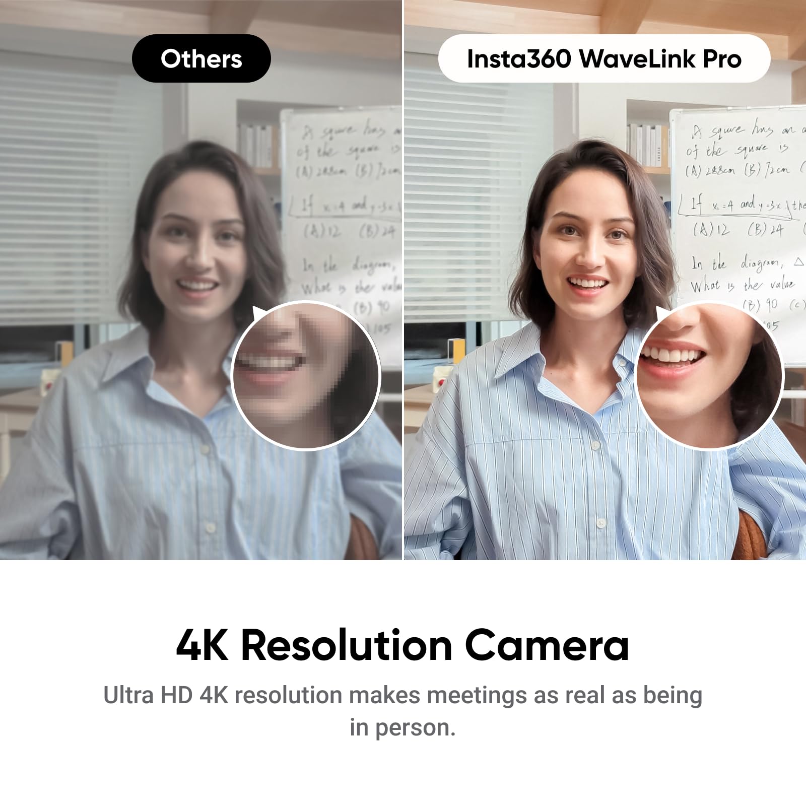 Insta360 WaveLink Pro – konferencyjny głośnik z mikrofonem i kamera 4K, śledzenie głośnika, odbiór głosu 360° na 5 m, redukcja szumów, transkrypcja AI i podsumowania, Plug & Play, działa z Zoom