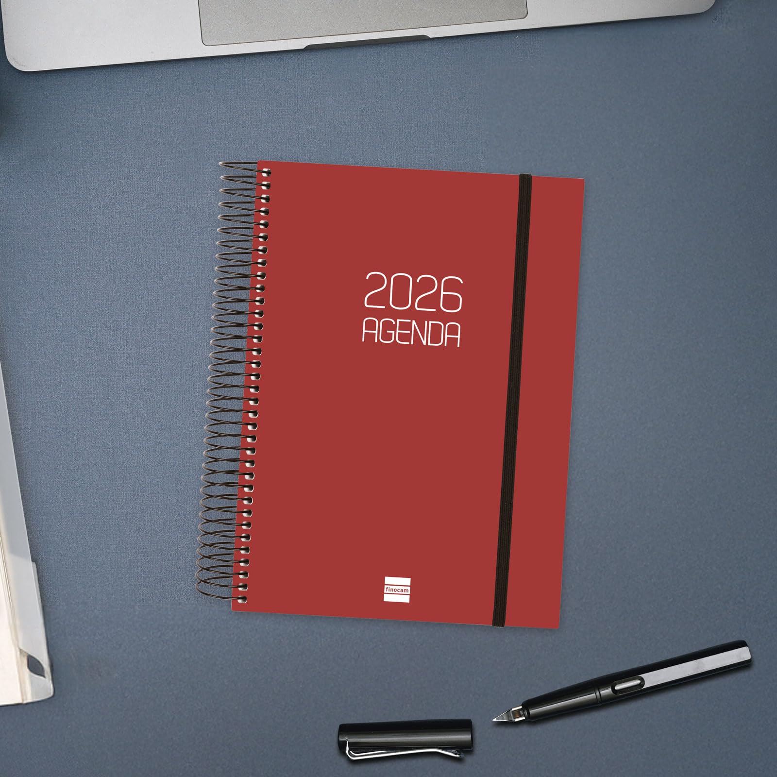 Finocam Agenda 2025 Spirale Opaque 1 Jour Par Page – Janvier à Décembre Français Bleu Élégant