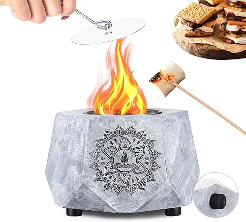 Treetoi Decoración de mesa portátil para el día de San Valentín decoración de mesa para interiores mini mesa de hoguera cuenco sin humo chimenea de
