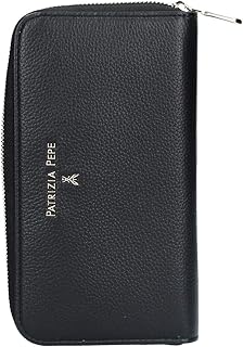Pepe Basic Grain Zip Around Wallet Nero