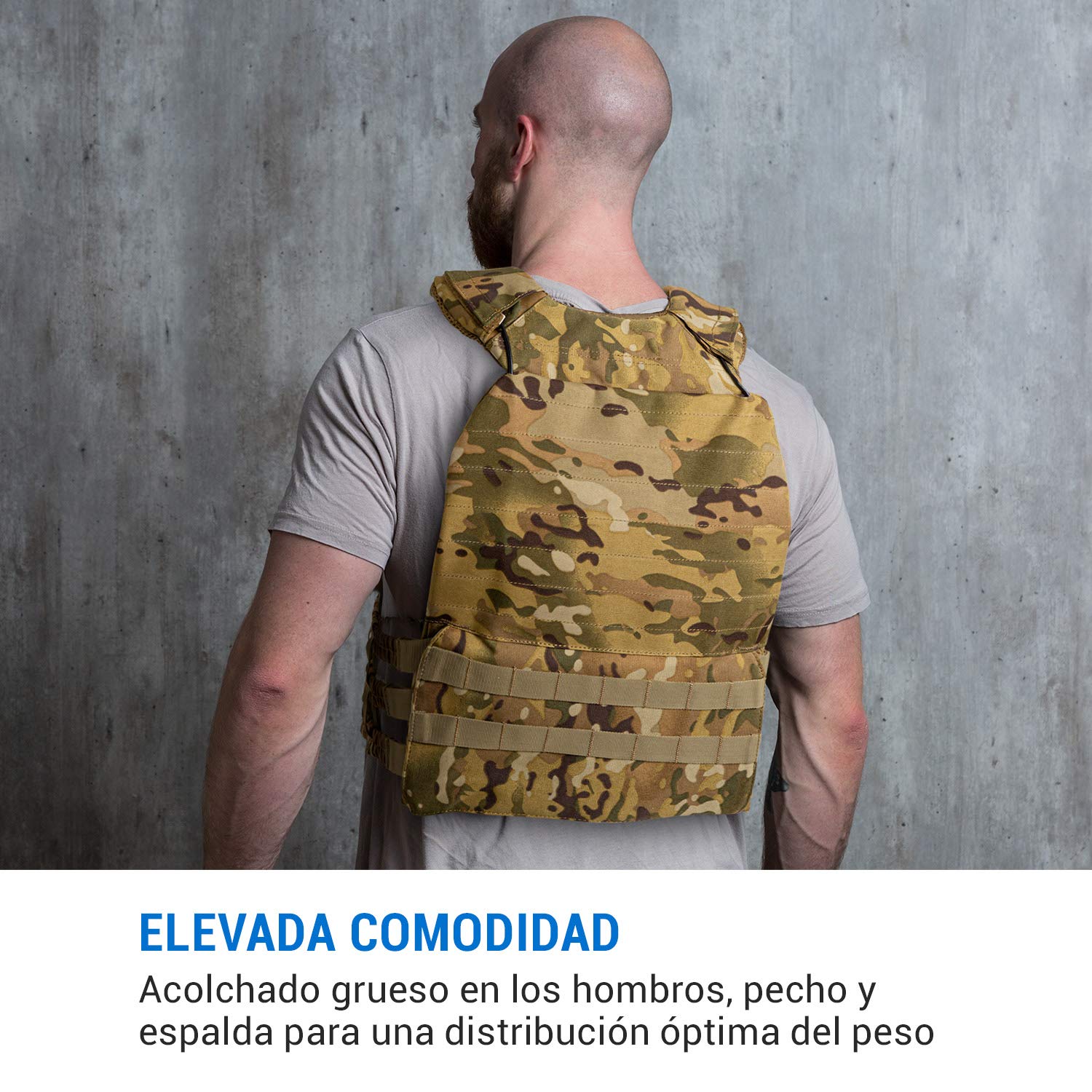 Capital Sports Battlevest 2.0 - Chaleco lastrado, Cintas velcro, Chaleco peso entrenamiento, Chaleco de peso, Cable desenganche rápido, Transpirable