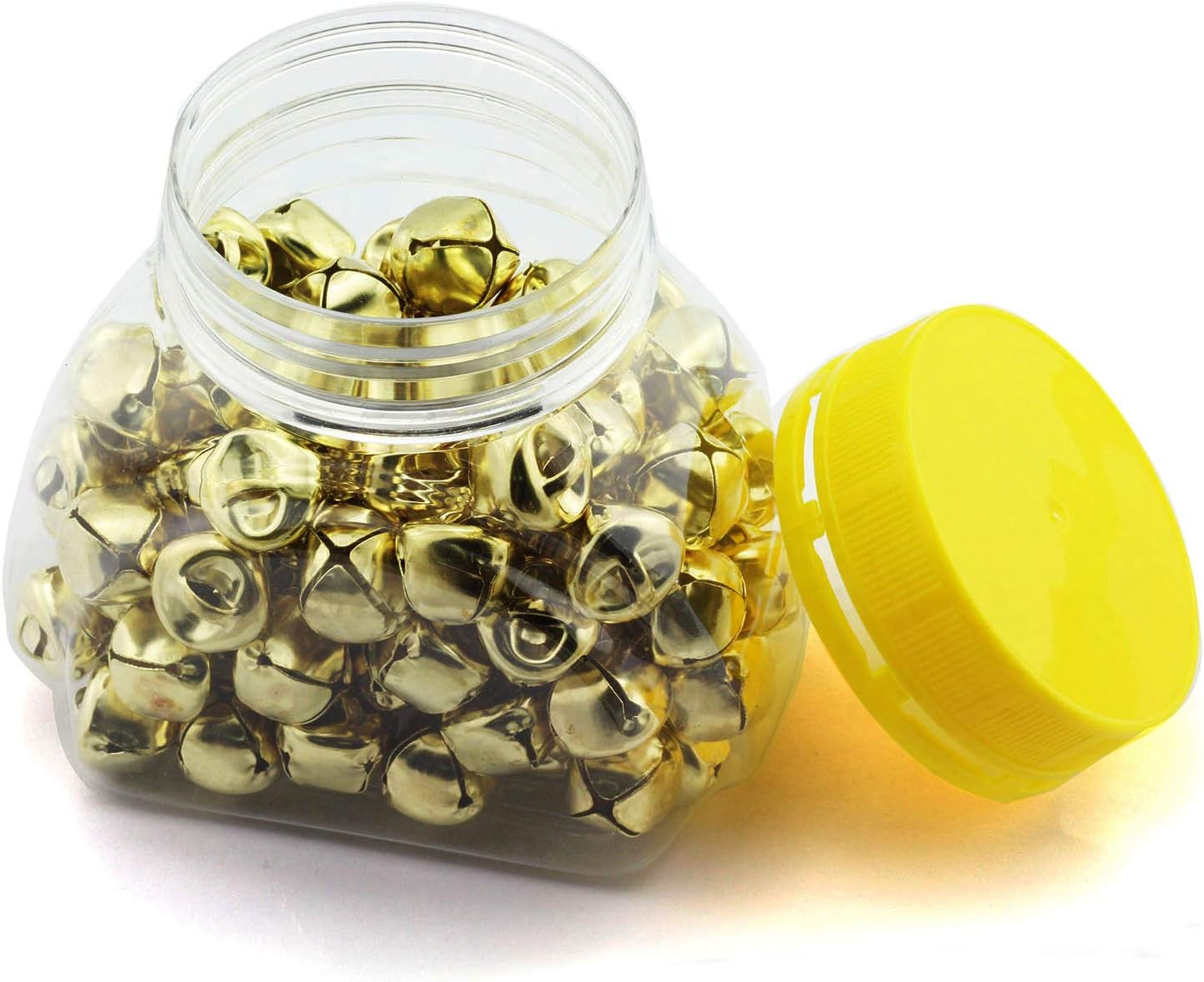 100PCS Jingle Bells 15mm Craft Bells for DIY Wreath Holiday Home Christmas Decoration and Wedding Party 5/8 Inch Golden