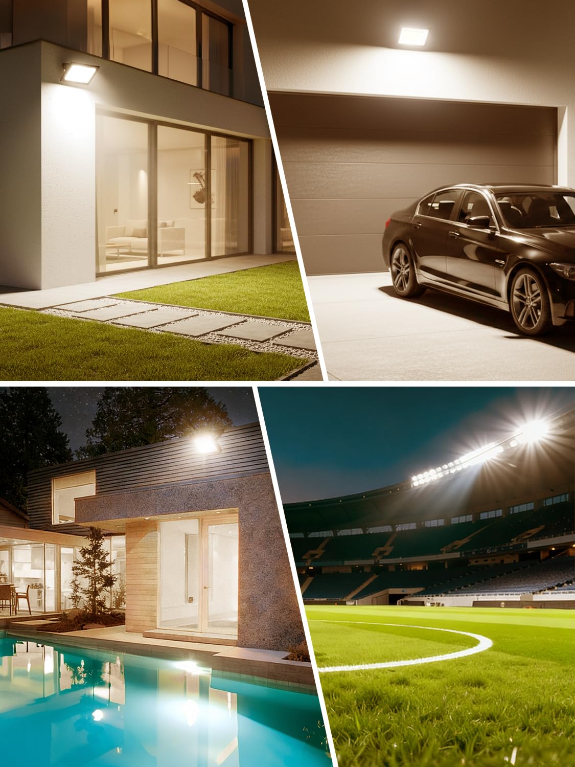 500W LED Strahler Außen, 3000K Warmweiß, Superheller 50000LM Aussenstrahler, IP66 Wasserdicht Scheinwerfer für Garten, Hof, Sportplatz, Garage