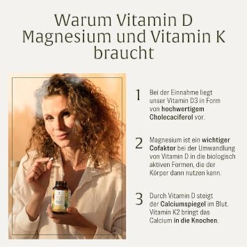 NATURTREU Store Vitamin D3 + K2 Depot 15 Month Supply Proven NATURTREU Quality 5000 IU Vitamin D3 High Dose No Unnecessary Additives High Dose Capsules Optimally Supplemented by Magnesium