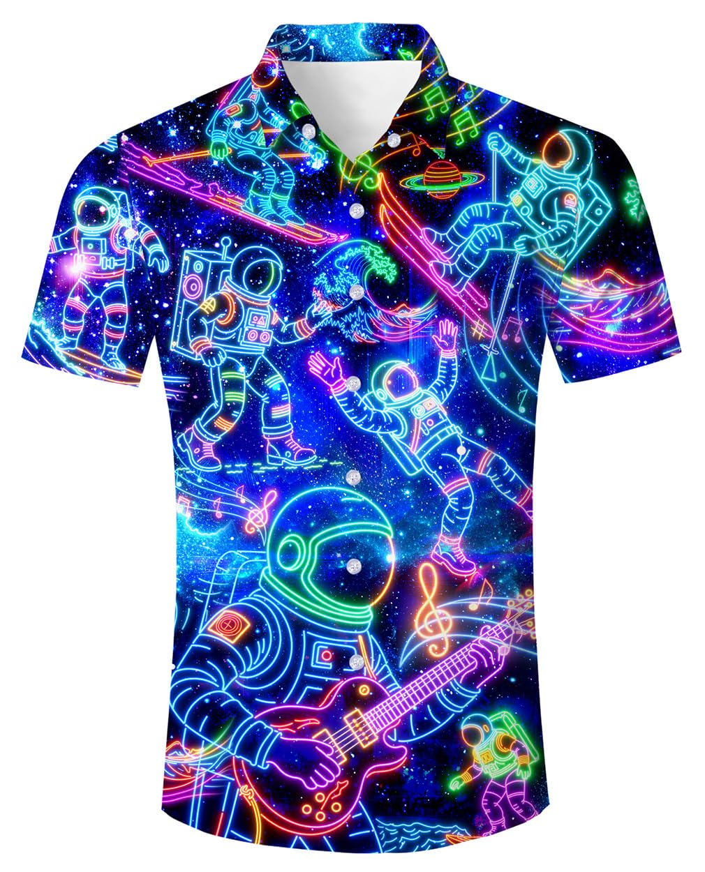 ALISISTER Mens Hawaiian Shirt 3D Print Casual Button Down Ugly Shirts Beach Holiday Aloha Short Sleeve Shirt — view 21
