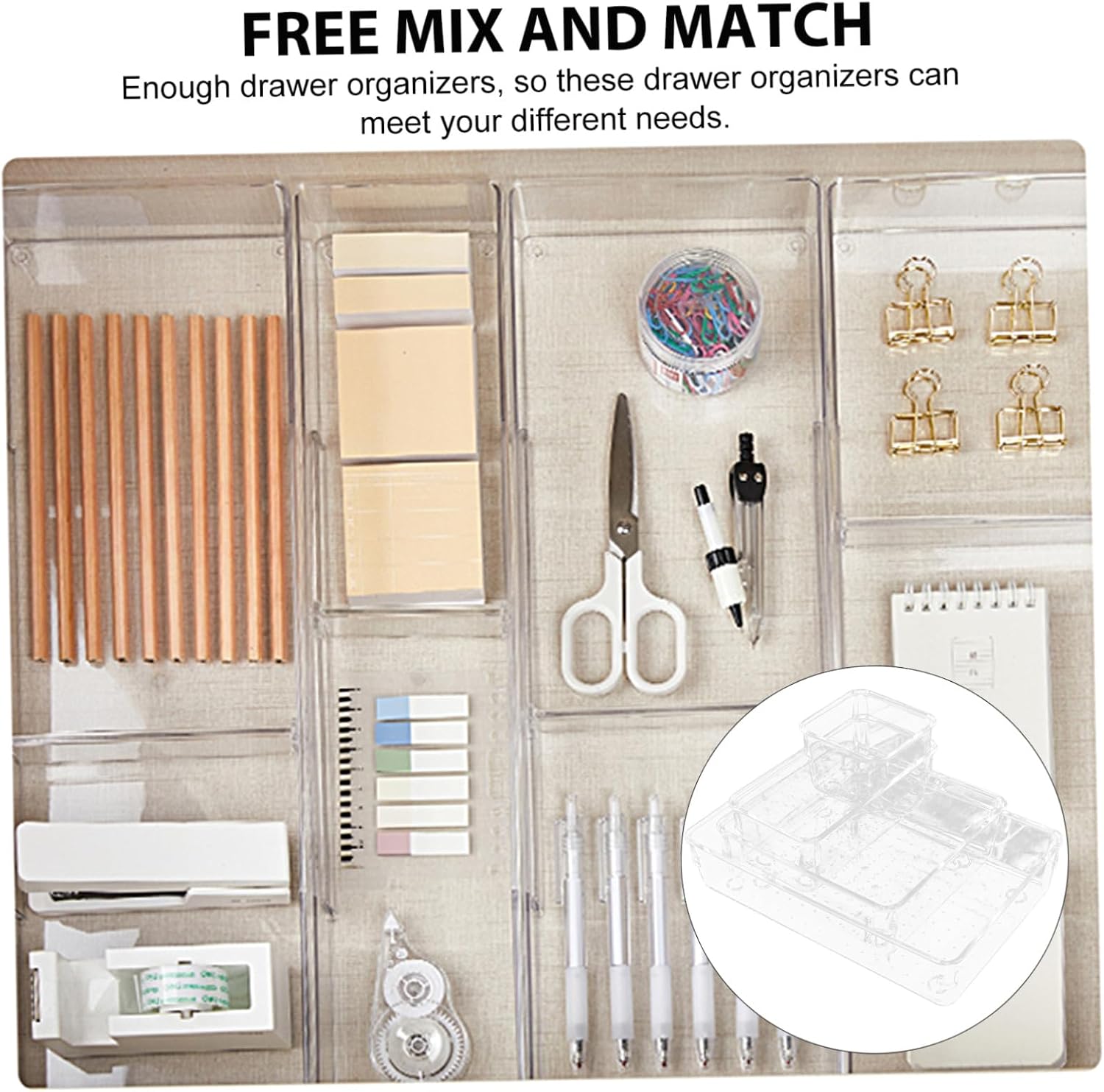 16pcs Clear Plastic Drawer Organizer Bathroom Storage Trays for Neat Organization Transparent Compartment Design for Easy Access and Space Saving