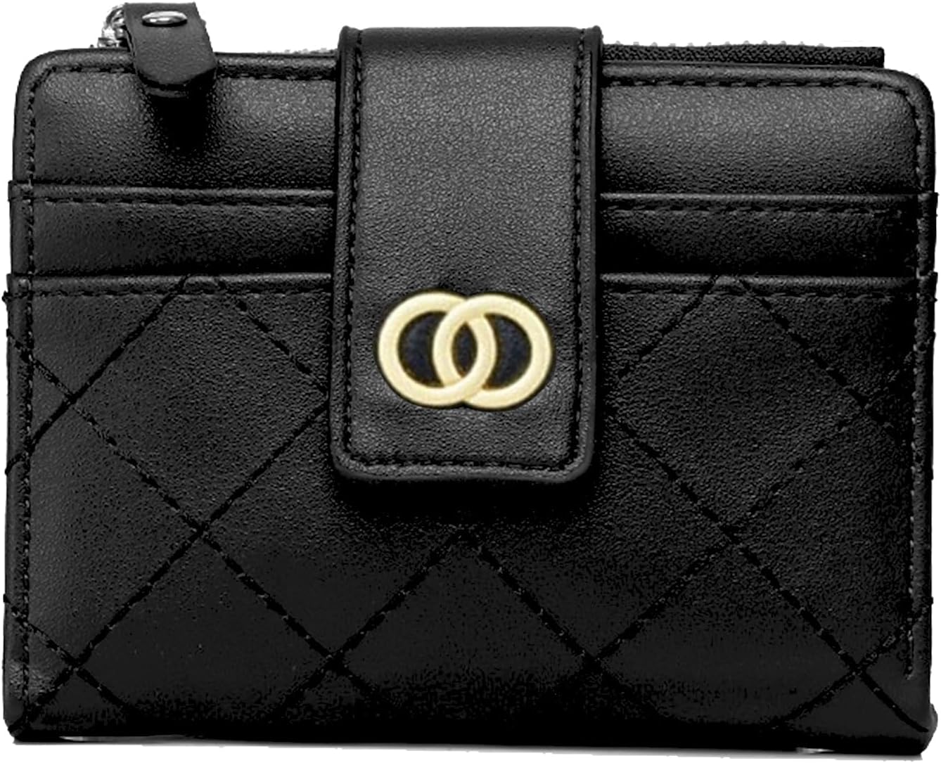 Women's Mini Purse Small Many Compartments with 8 Card Slots and Coin Pocket Small Purse Women's Leather RFID Protection Purse Women's Small