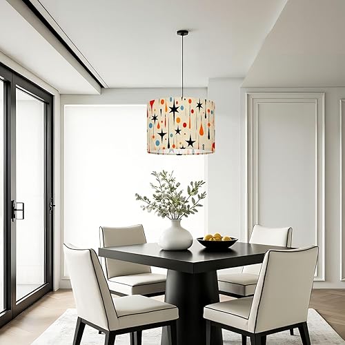 Miniatura 7 de LampShade 1Pack Boho Mid Century Fifties Modern Atomic Retro Luxurious Stars Teardrops Lamp shades for Table Lamps, Floor Lamps, Diy Pendant Light