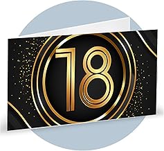 40 18 Years for Confetti Wedding Favours Personalised DIY Place Cards for Birthday Black and Gold Number Eighteen Cards