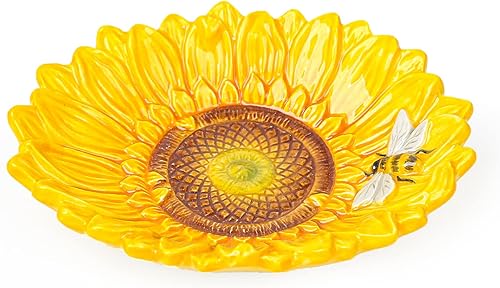 Miniatura 8 de FORLONG Juego de accesorios de baño de girasol de cerámica, conjunto de baño de 4 piezas con soporte para cepillo de dientes, taza para cepillos de