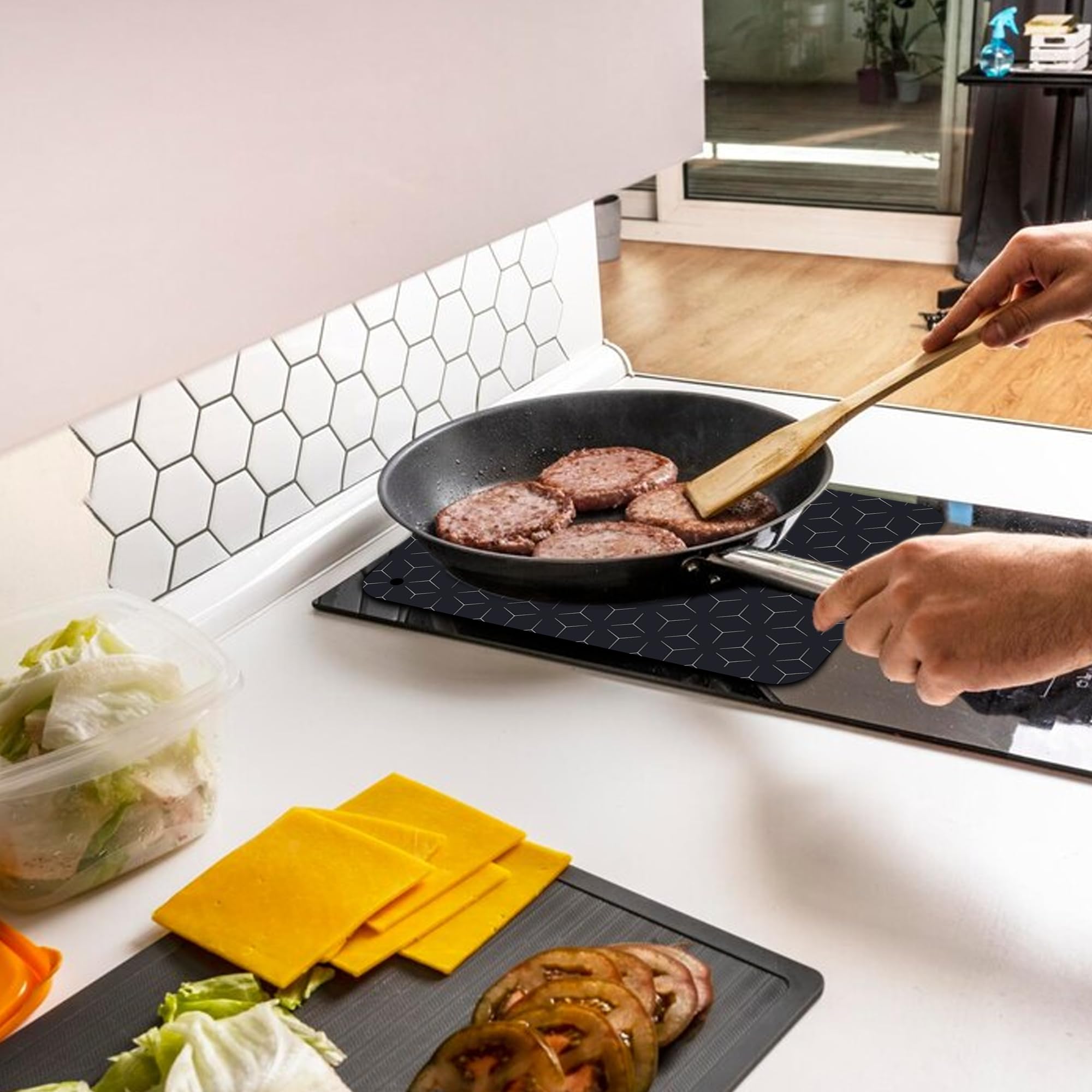 Beast Kingdom Andifany 4 Pezzi Tappetini Antiscivolo In Silicone Per Fornelli A Induzione - Isolamento Termico, Facili Da Pulire