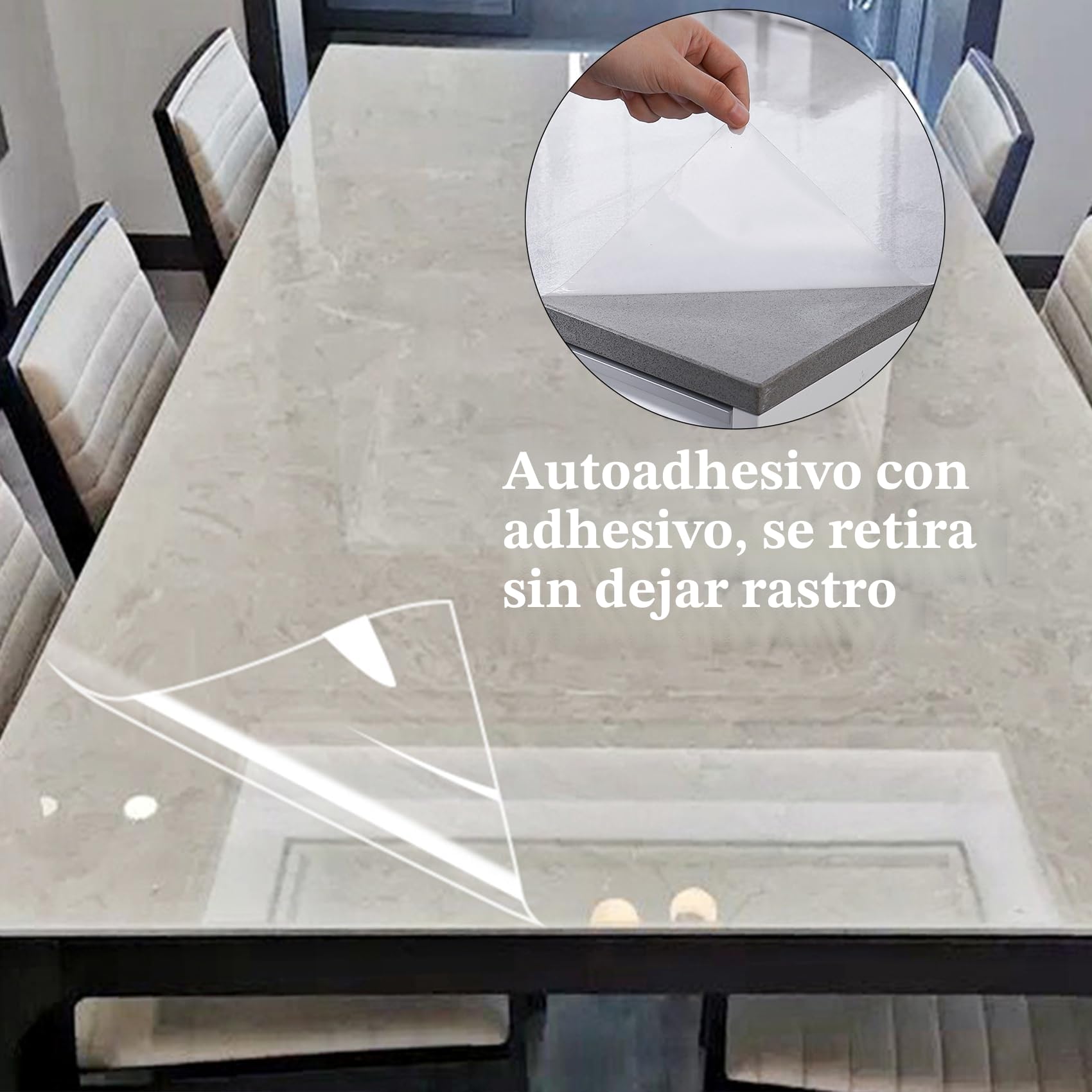 Protector de Pared Transparente Papel de Contacto Autoadhesivo Resistente al Aceite Película para Salpicaderos de Cocina Removible Resistente al Calor Papel de Pared Transparente para Puertas Muebles