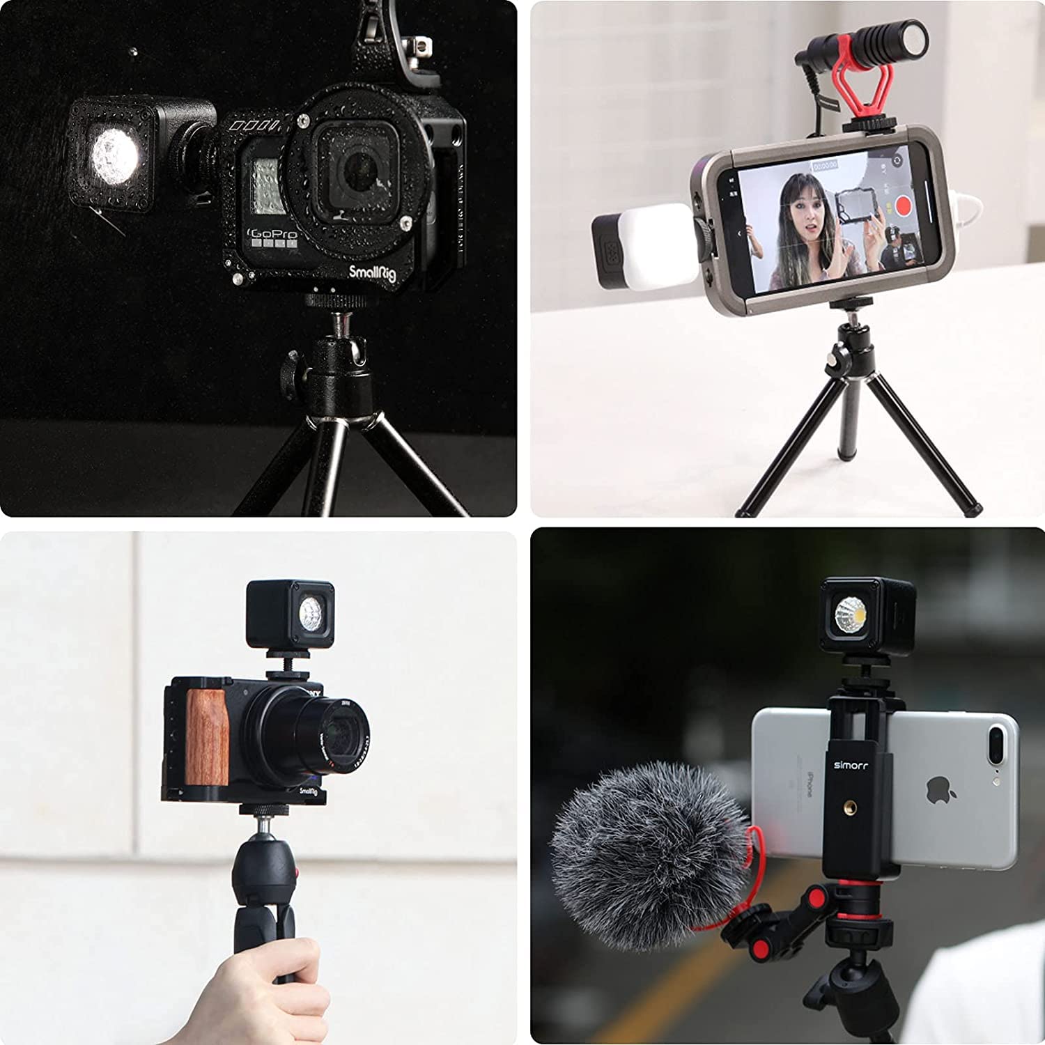 SMALLRIG RM01 Kit d'Éclairage Vidéo LED (3 Pièces), Kit d'Éclairage pour Appareil Photo Portable Étanche Mini Cube pour Smartphone, Appareil Photo d'action et Reflex Numérique - 3469