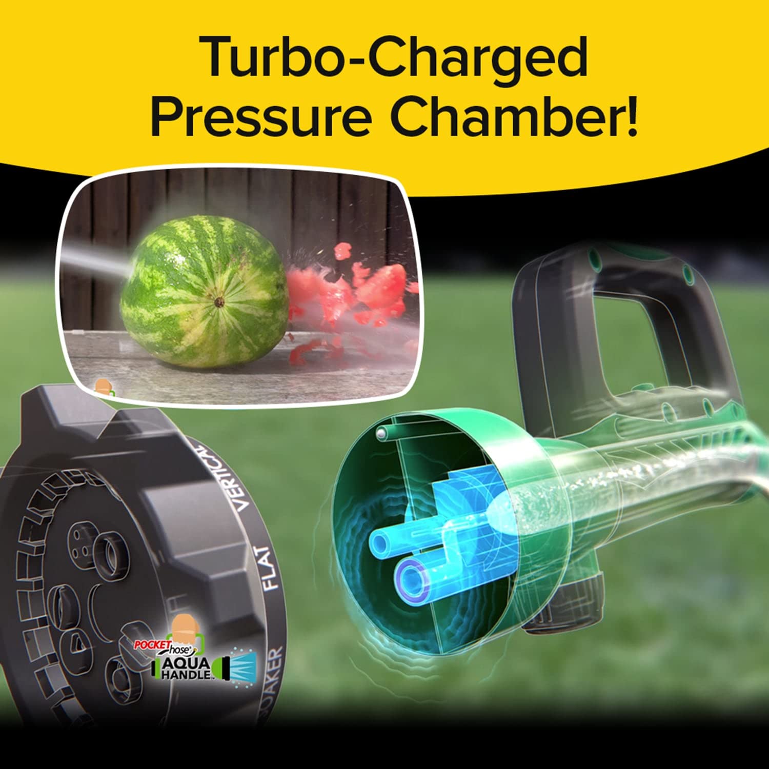 Original Pocket Hose Aqua Handle, As Seen On TV Ultra-Comfortable Pivoting Hose Handle and Nozzle