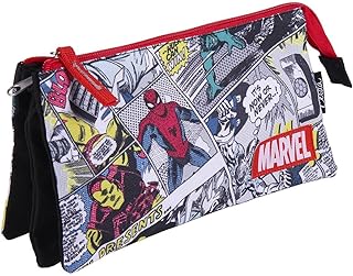 Astuccio Scuola con Cerniera Marvel, Spazioso Portapenne Rosso, Supereroi