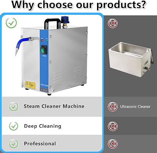 Miniatura 3 de 2023 Jewelry Cleaner Machine, Professional Jewelry Steam Cleaner Machine 1300W 2L, Stainless Steel Jewelry Cleaning Equipment for Silver & Gold