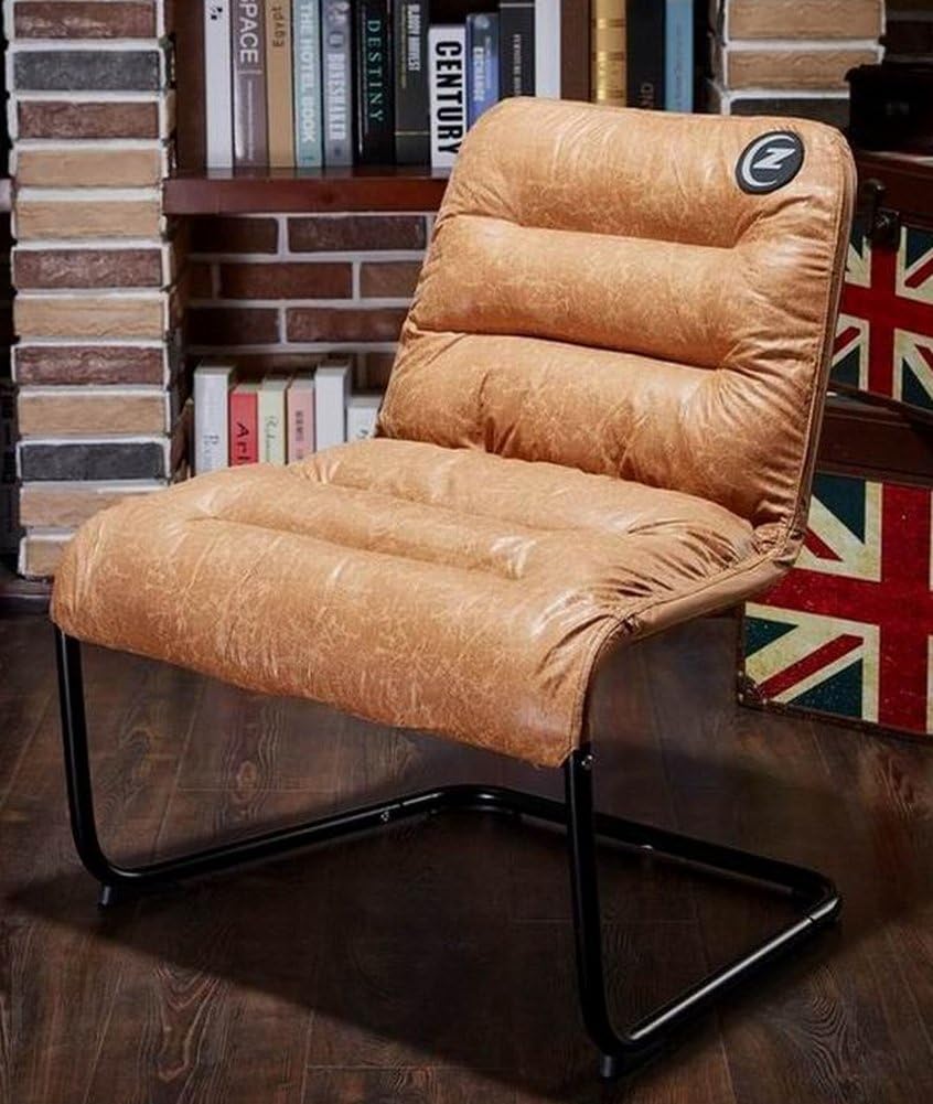 Comfortable Padded Collapsible Armless Lounge Chair Golden Micro Fiber Soft Cushion for Living Room Dorm Bedroom Patio