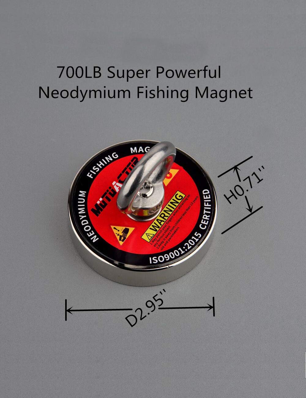 MUTUACTOR Magnesy wędkarskie 200 funtów silna siła ciągnąca, magnes cofający N52 magnesy neodymowe z wytrzymałą liną o długości 20 m (66 stóp), potężne magnesy do połowu i odzyskiwania magnesów w wodzie