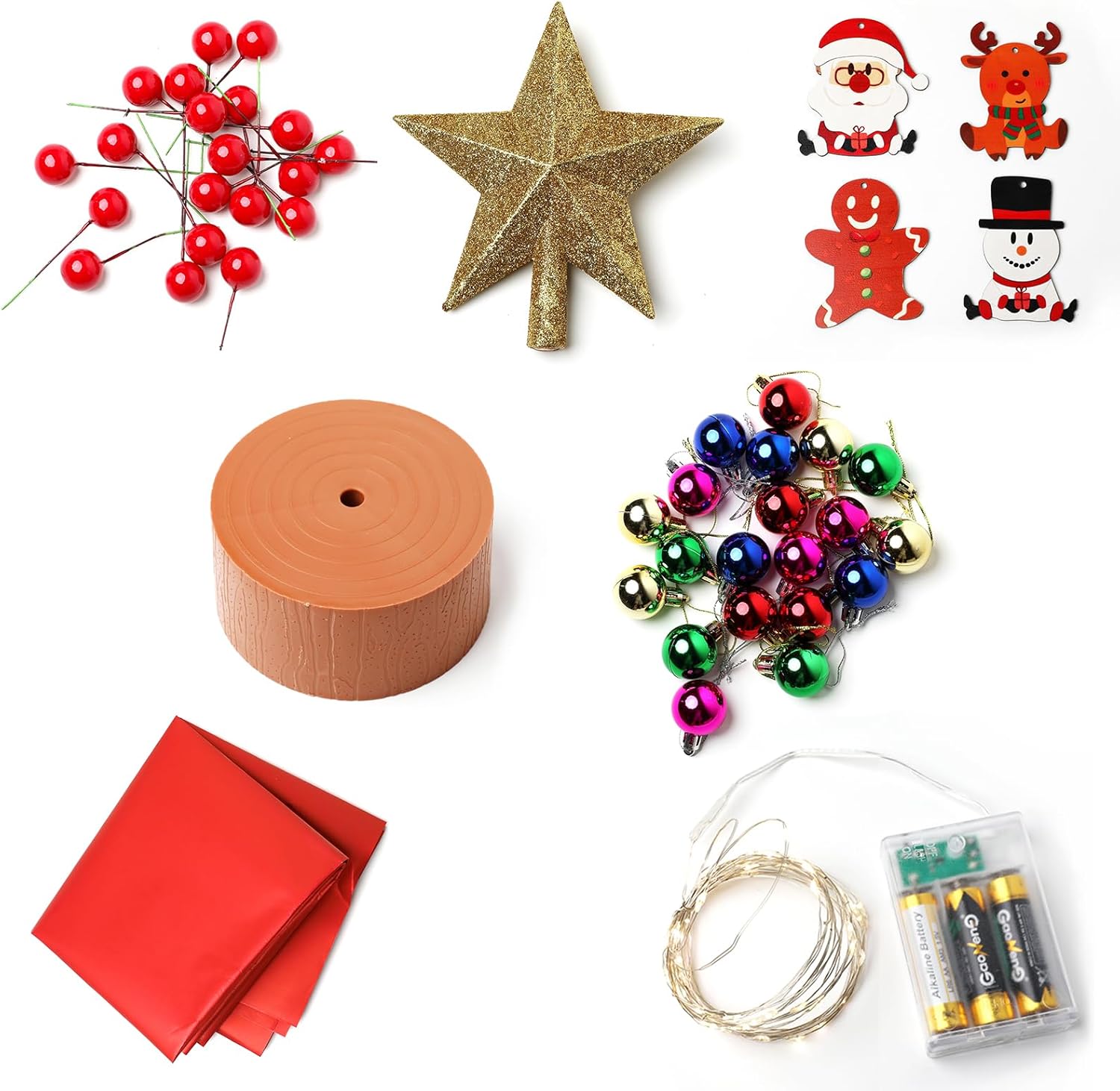 Small Christmas Tree with Lights,30inch Artificial Christmas Tree with 50 LED Lights,Treetop Star,Cartoon Small Pendant,DIY Best Choice,Tabletop Christmas Tree,Christmas Decorations