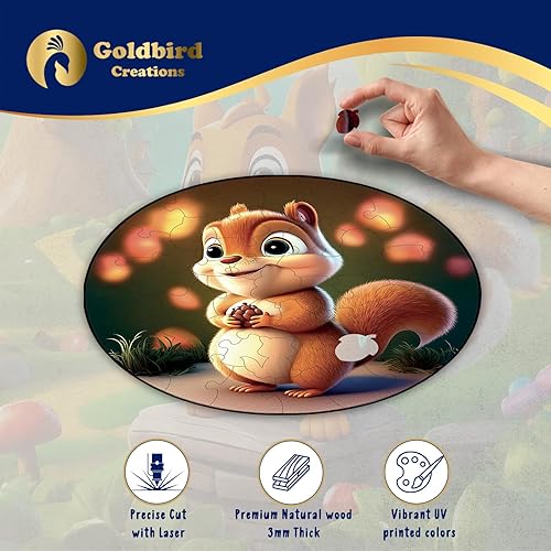 Miniatura 3 de Rompecabezas de madera para niños de 4 a 8 años, rompecabezas de 50 piezas para niños, rompecabezas con forma de animal, rompecabezas redondos de