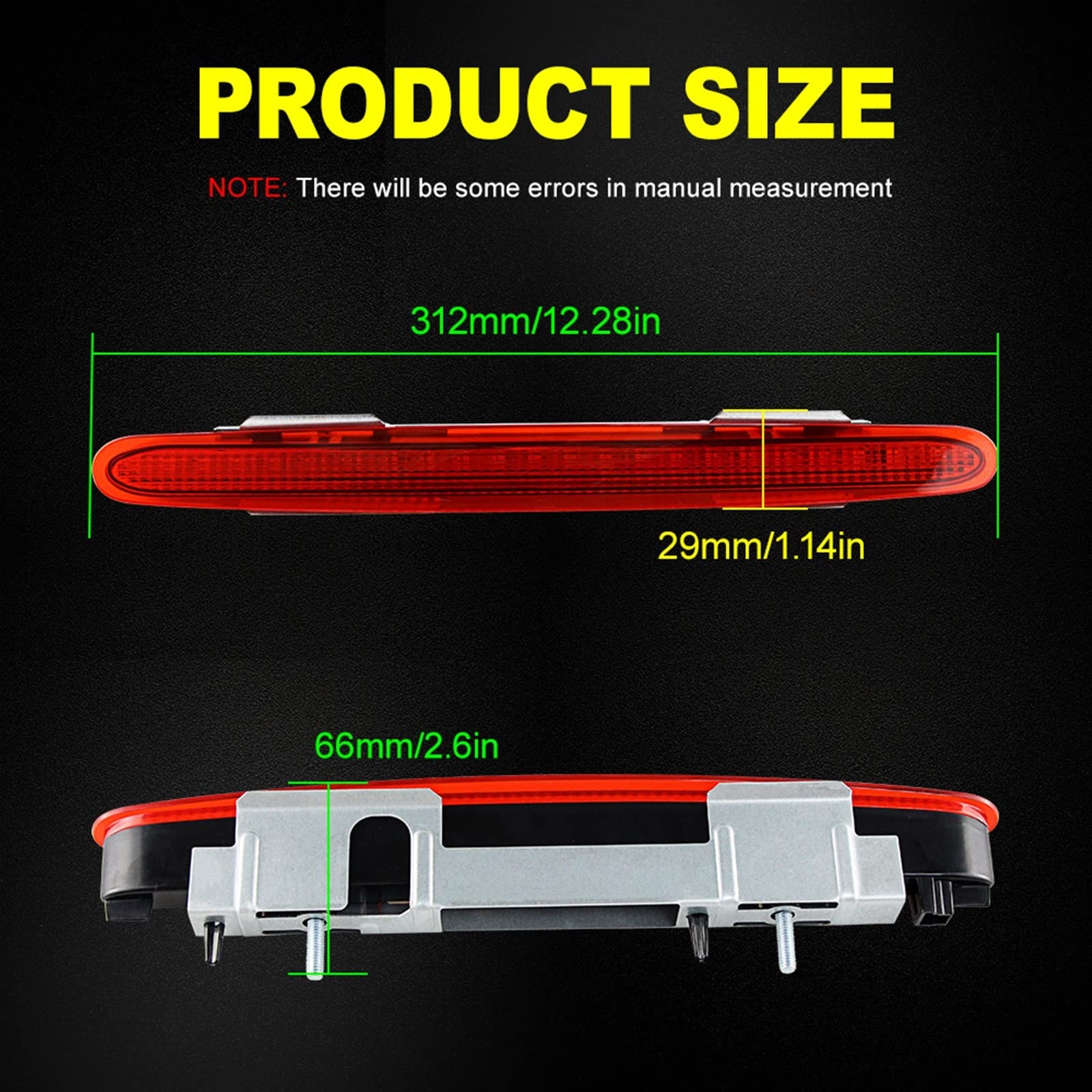 Smoked Lens RED Light 3RD Third Stop Brake Light Lamp Rear High Level Fit For Mercedes Benz SL R230 2001-2012 OEM A2308200056 (Color : 1pcs LED Smoke Lens)