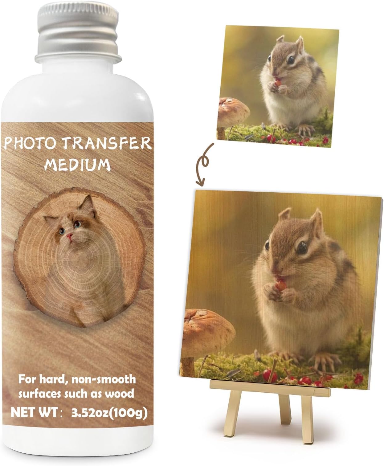 WAN2TLK Photo Transfer Medium, Gel Medium for Photo Transfer, Image After Transfer Clear without Fading, Image Transfer Gel for DIY Arts & Crafts, Home Decor, Personalized Gifts