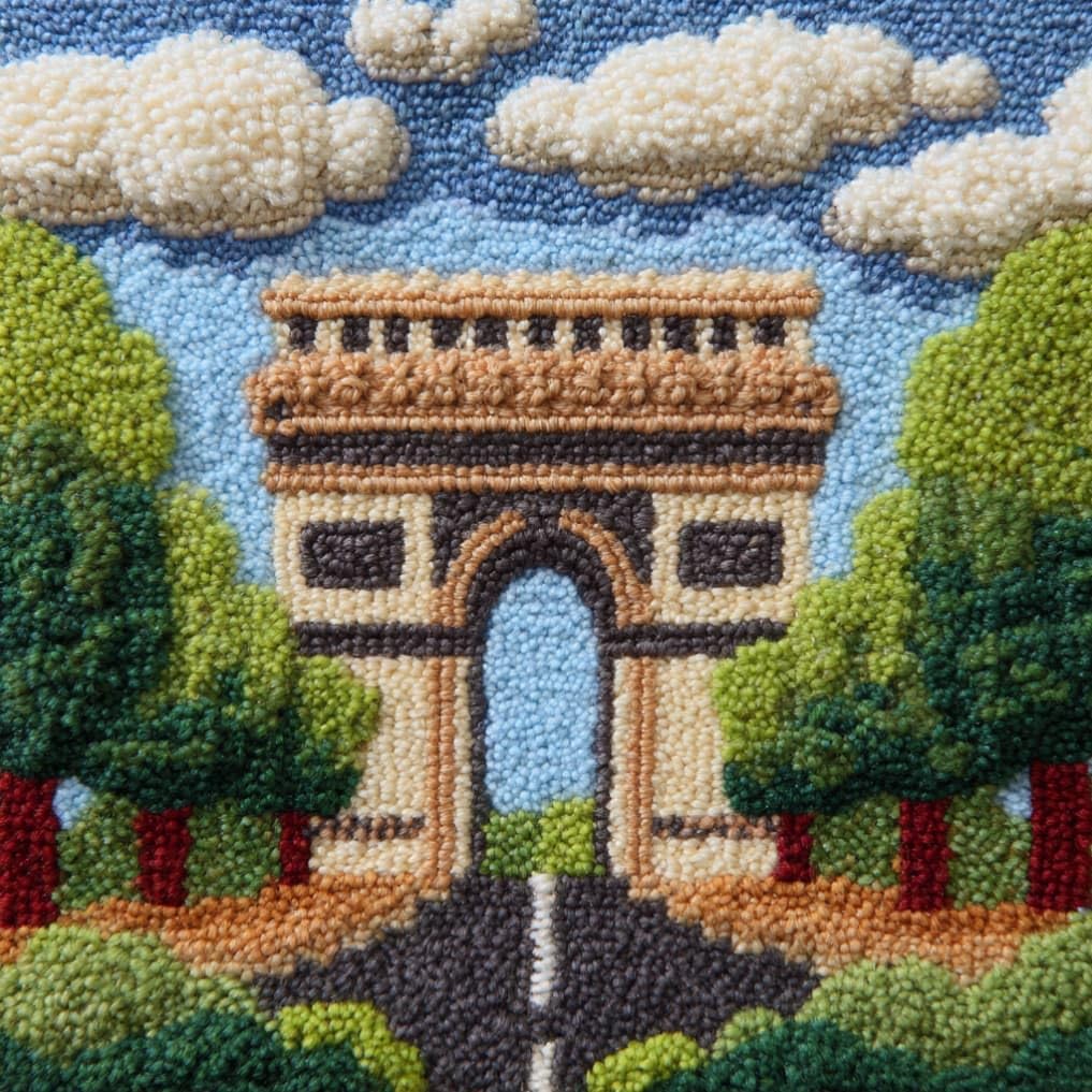 Latch Hook Kits For Adults Arc De Triomphe Architecture 43Cmx43Cm