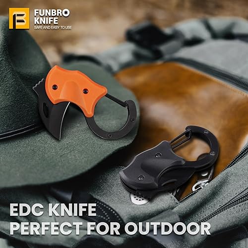 Miniatura 7 de FUNBRO Cuchillo de bolsillo pequeño para hombres, cortador de caja de cuchillos plegable con hoja afilada de 1.34 pulgadas, mini cuchillos EDC para