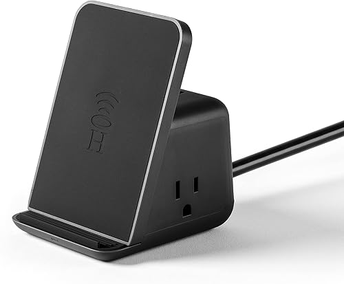 Miniatura 10 de HALO Almohadilla de carga inalámbrica con 3 puertos USB y 2 salidas de CA, estación de carga para teléfono para hasta cinco dispositivos, color rojo