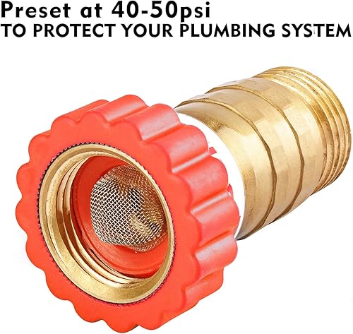 Miniatura 4 de Solimeta Latón sin plomo, regulador de presión de agua, regulador de presión de manguera de jardín, reductor de presión para caravana, remolque, RV,