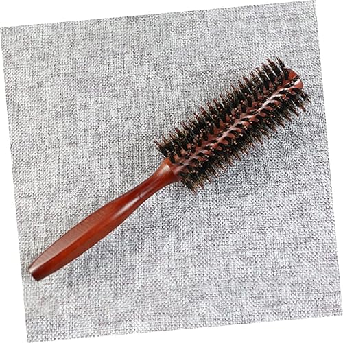 Miniatura 3 de FRCOLOR Cepillo de pelo redondo peine para las mujeres de sarga mango de madera de secado de pelo peinado herramienta de rizado color al azar