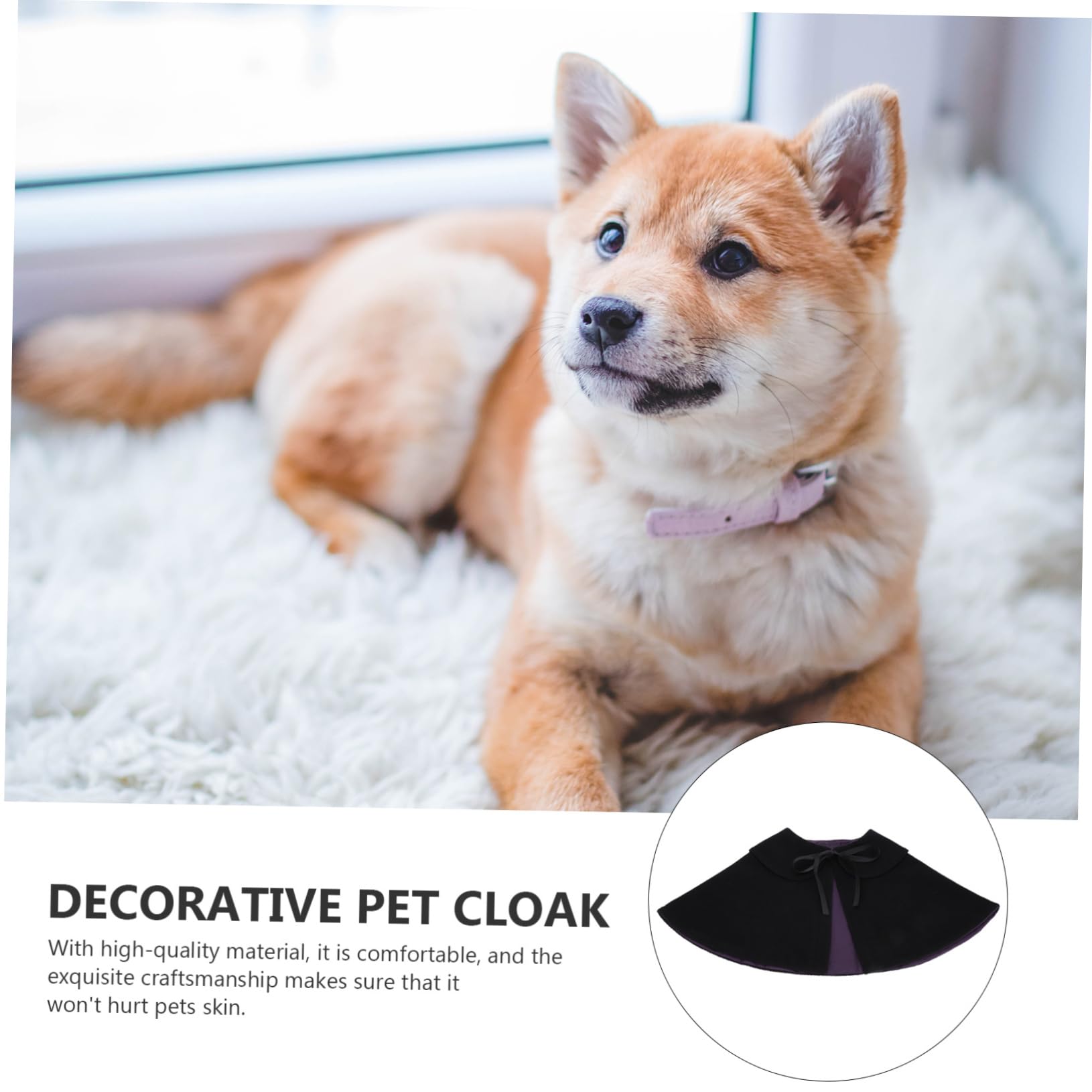 Sosoport 2pezzi Cloak Per Animali Domestici Nero Costume Da Strega Per Halloween Accessorio Decorativo Per Cani e Gatti Per Feste e Servizi Fotografici