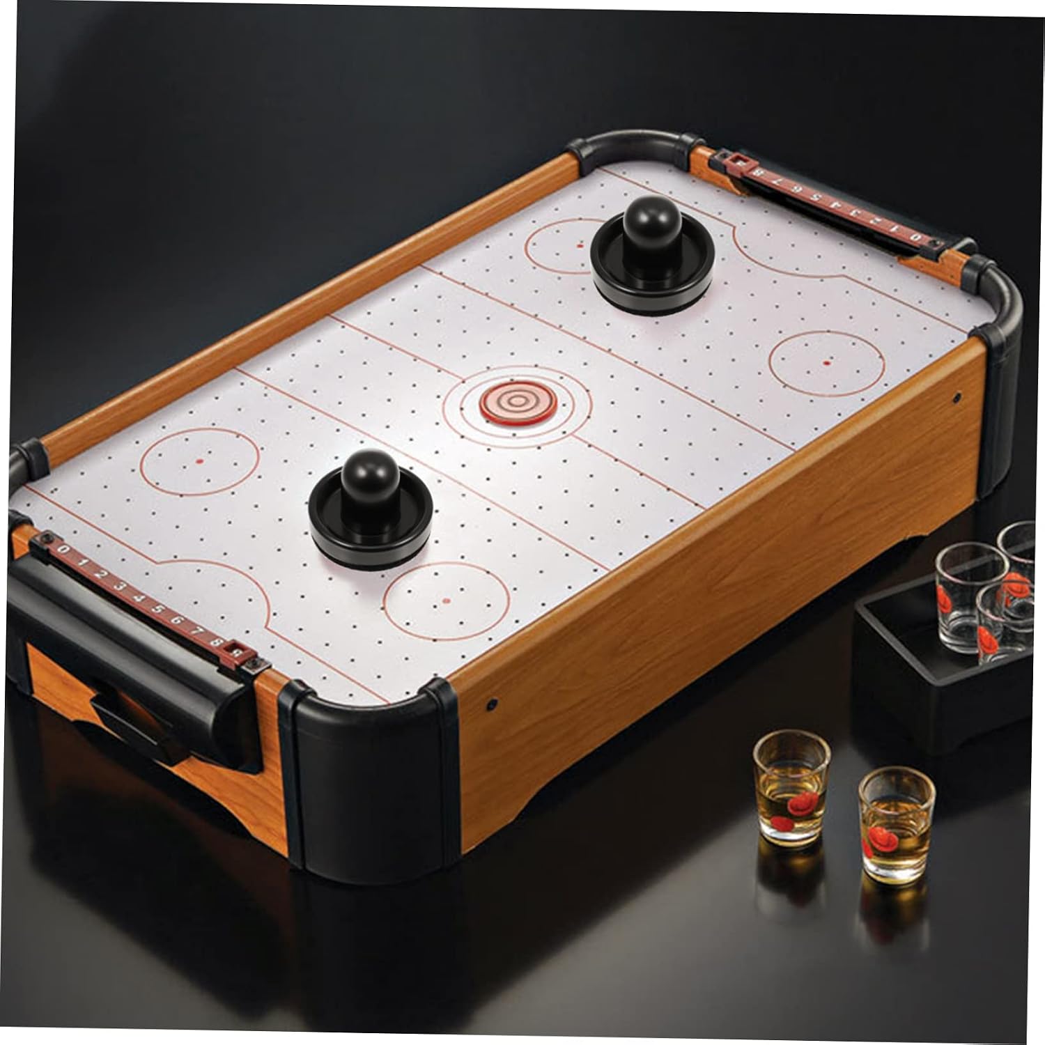 Air Hockey Pusher Replacement Accessories for Tables Includes Black Push Handle and Thick Black for Enhanced Gameplay Experience