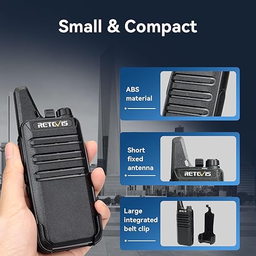 Miniatura 2 de Retevis RT22 Walkie Talkies Mini radio recargable de dos vías de largo alcance radio de 2 vías pequeña portátil VOX para negocios negocios negocios