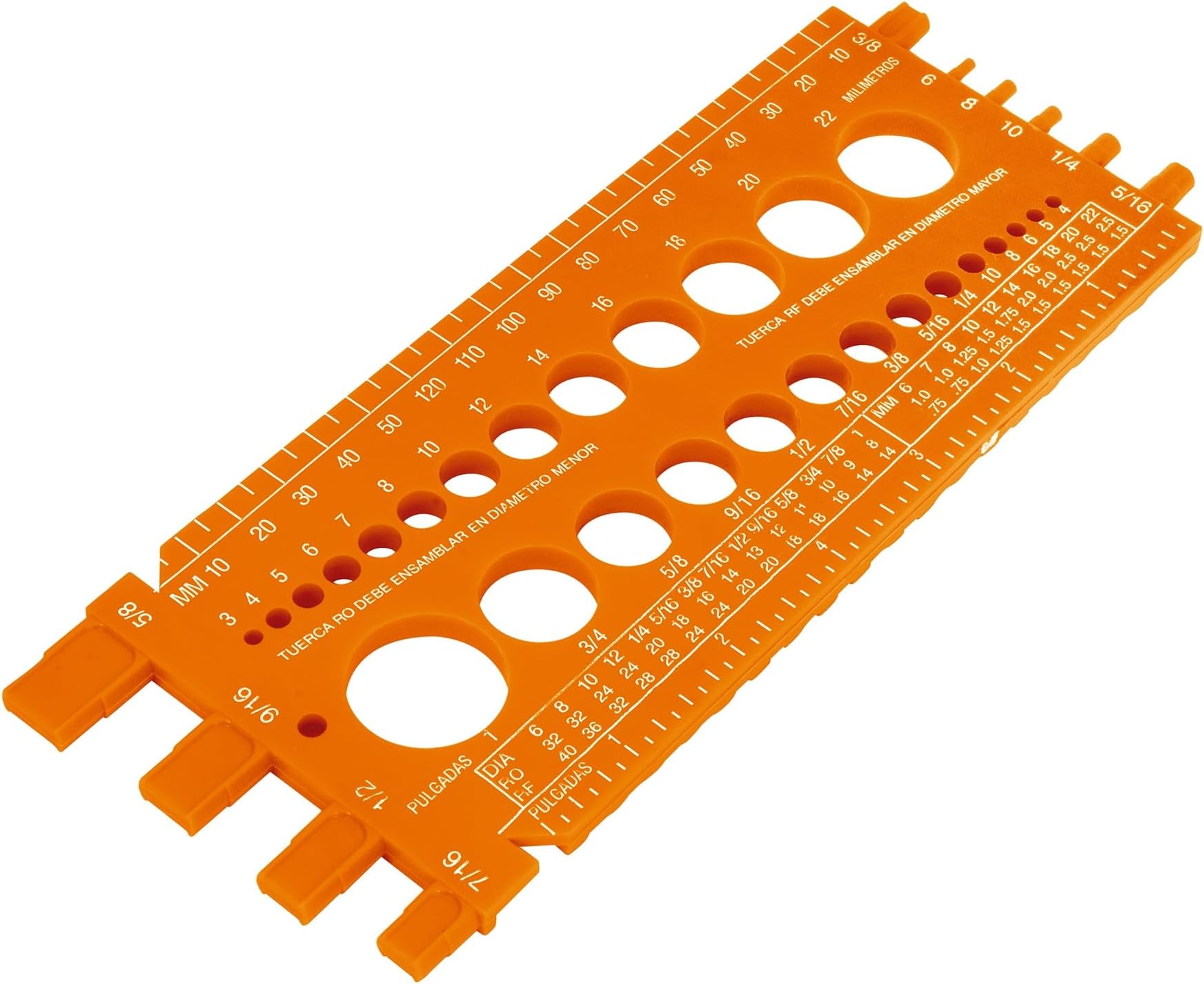 Truper 22 cm Nut and Bolt Measuring Gauge (Model 10811 / REGLA-22)
