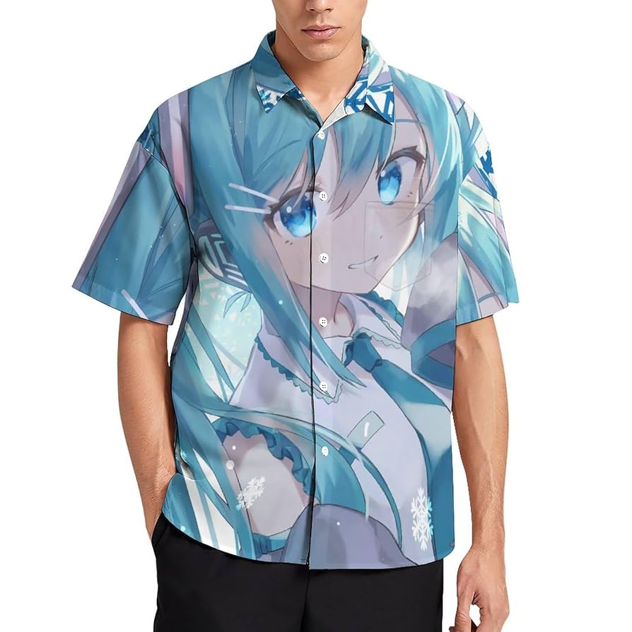Amazon.co.jp: シャツ メンズ 初音ミク アロハシャツ 夏服 半袖
