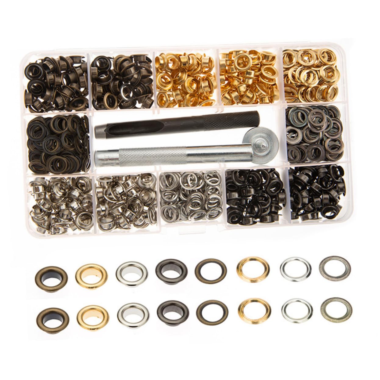 Cabilock DIY Eyelet Kit Grommet Tool for Leather and Crafts Eyelets Colors with Easy Installation Tool for Bags Shoes and Clothing Projects