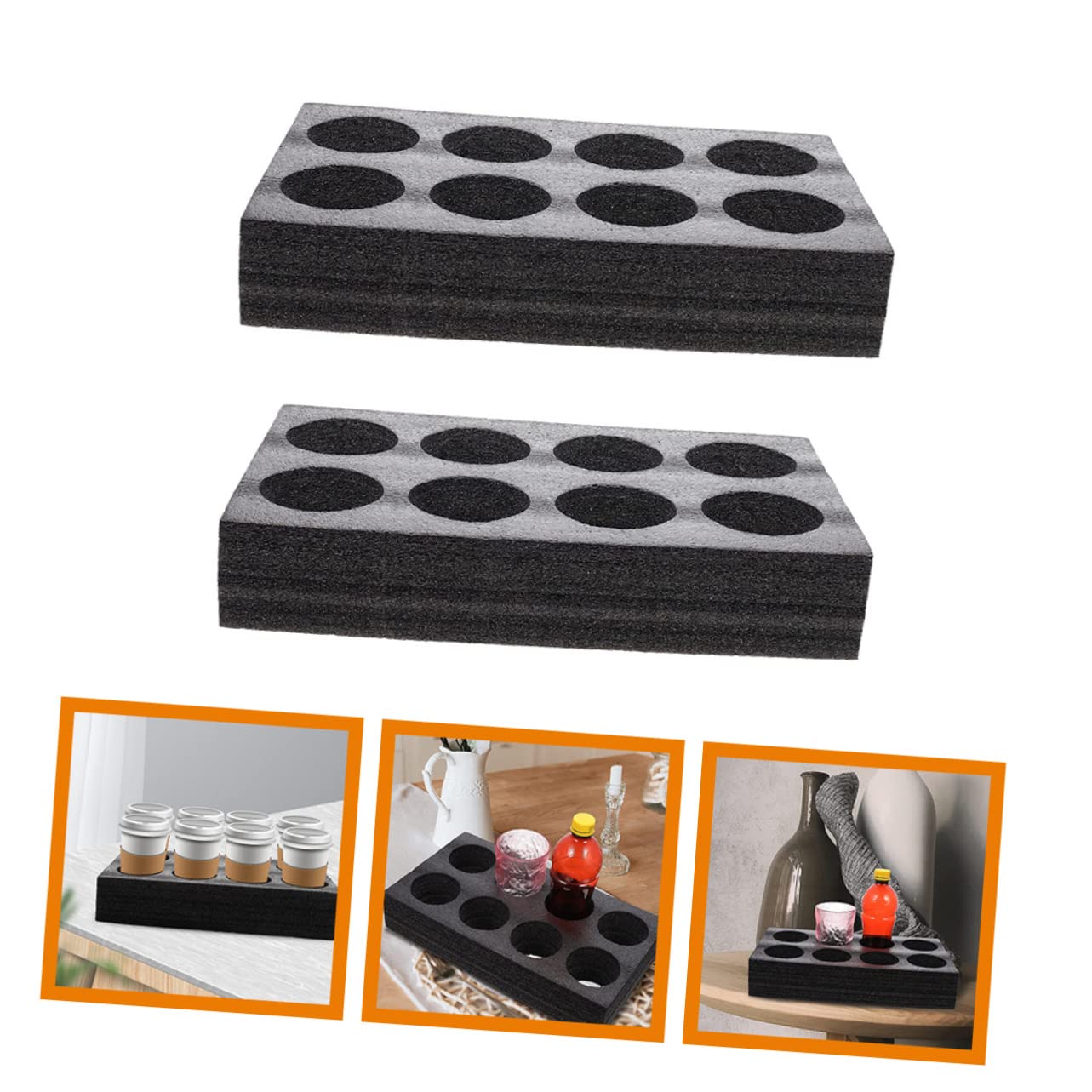 UPKOCH 2pièces Porte-gobelets Mousse Pour Boissons Emplacements Plateau De Transport Pour Tasses à Café Et Bouteilles