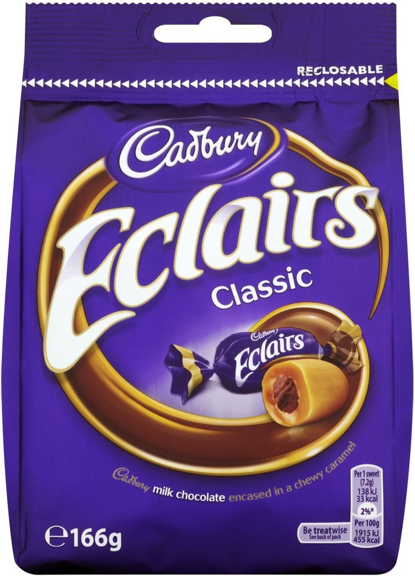 Cadbury Chocolate Eclairs 166g (6 Pack)