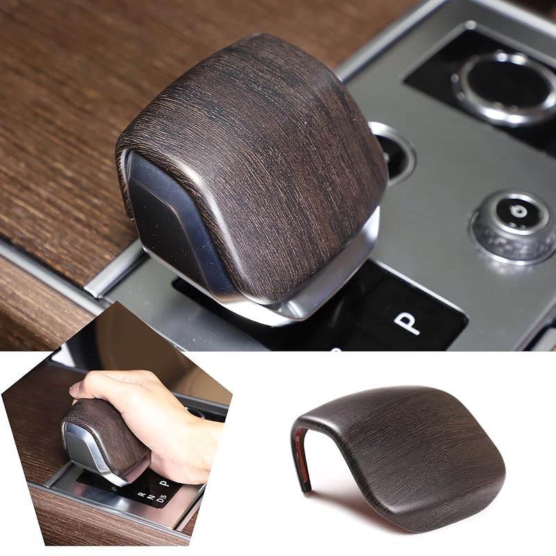 Capa decorativa para manopla de câmbio HAPPYHORSE em ABS com acabamento Oak Grain para Land Rover Range Rover Sport, VOGUE, VELAR e Discovery
